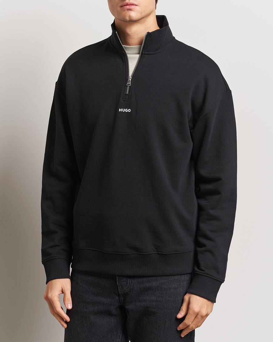 Men | Sweaters & Knitwear | HUGO | Durty Half Zip Sweatshirt Black