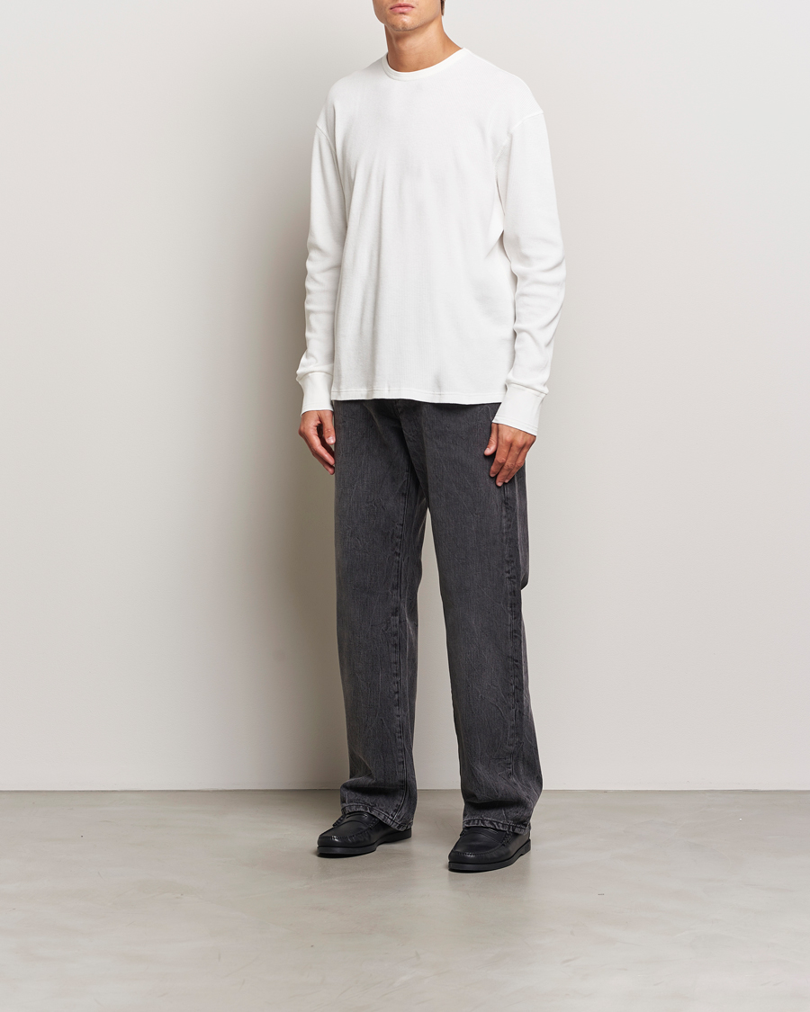 Men | Sweaters & Knitwear | Jeanerica | Jean Waflle Texture Sweater Natural White