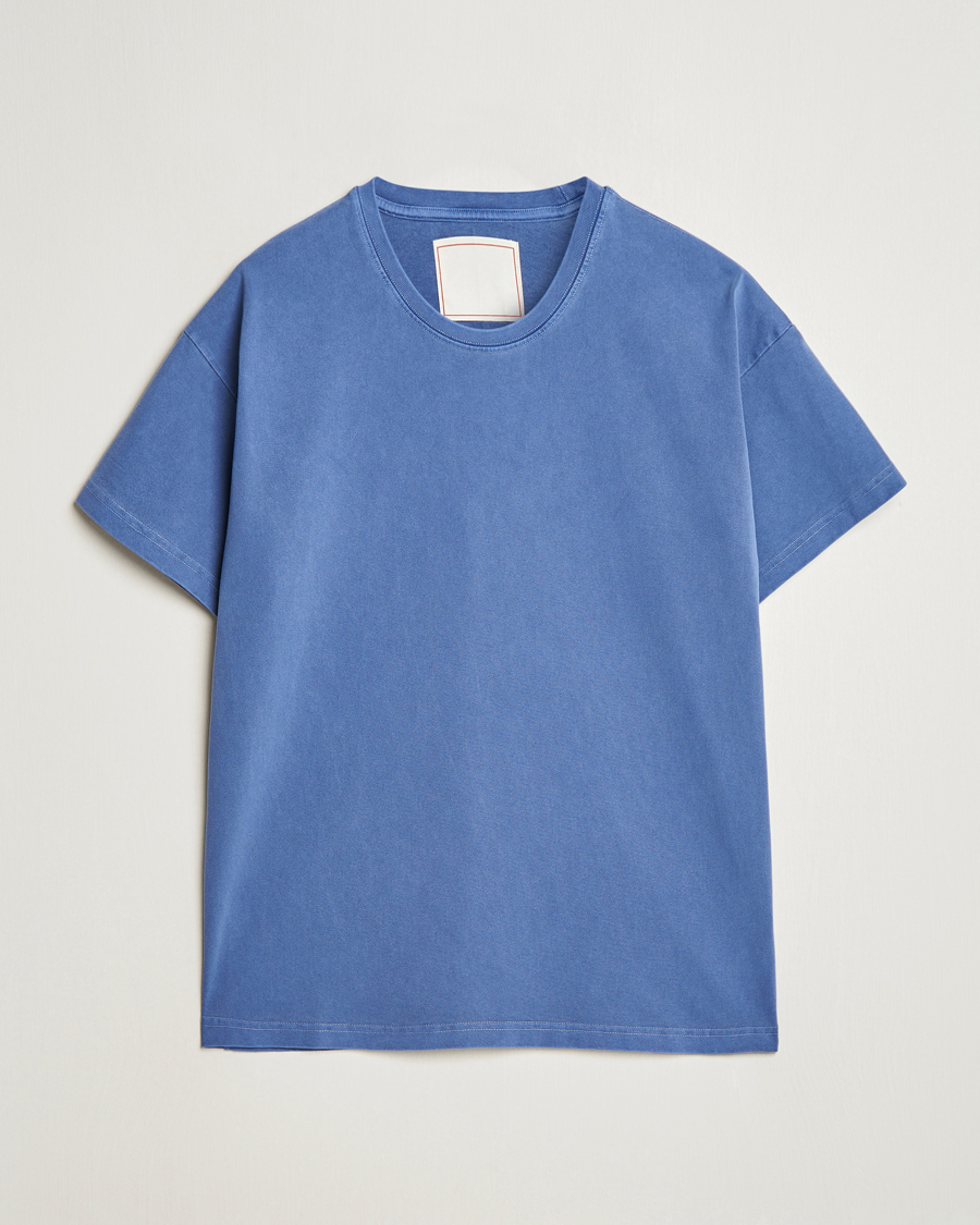 Men | T-Shirts | Jeanerica | Ruben Crew Neck T-Shirt Washed Adriatic Blue