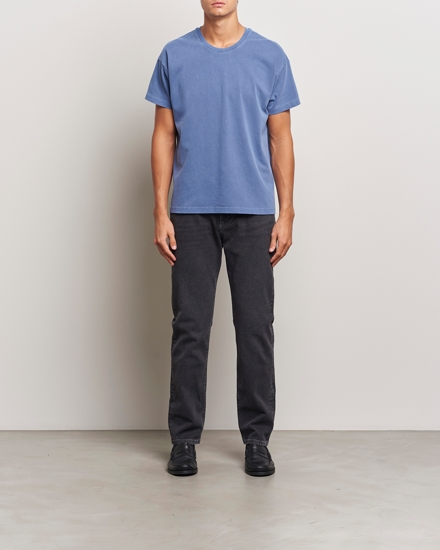Men | T-Shirts | Jeanerica | Ruben Crew Neck T-Shirt Washed Adriatic Blue