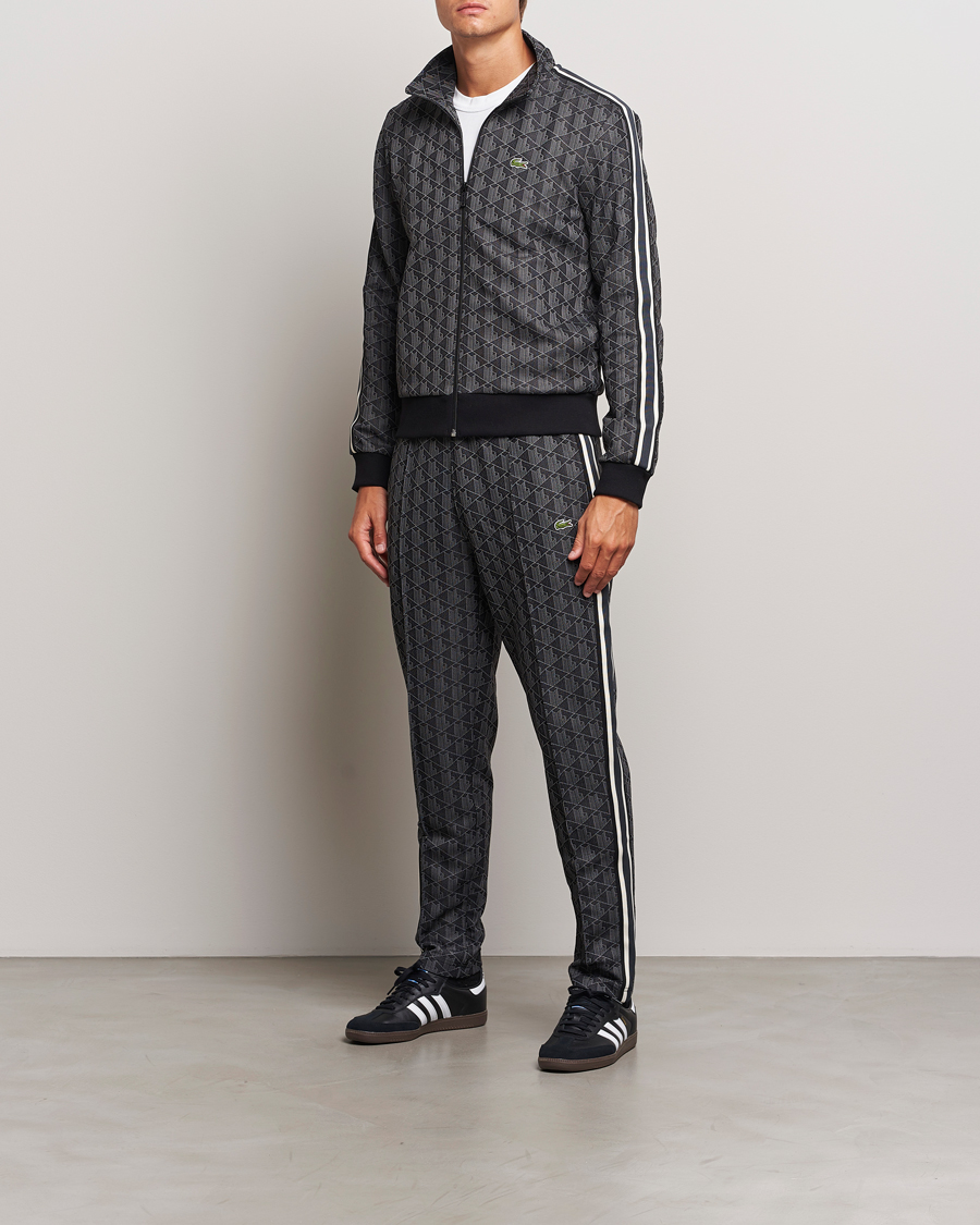 Men | Trousers | Lacoste | Monogram Track Pants Black/Graphite