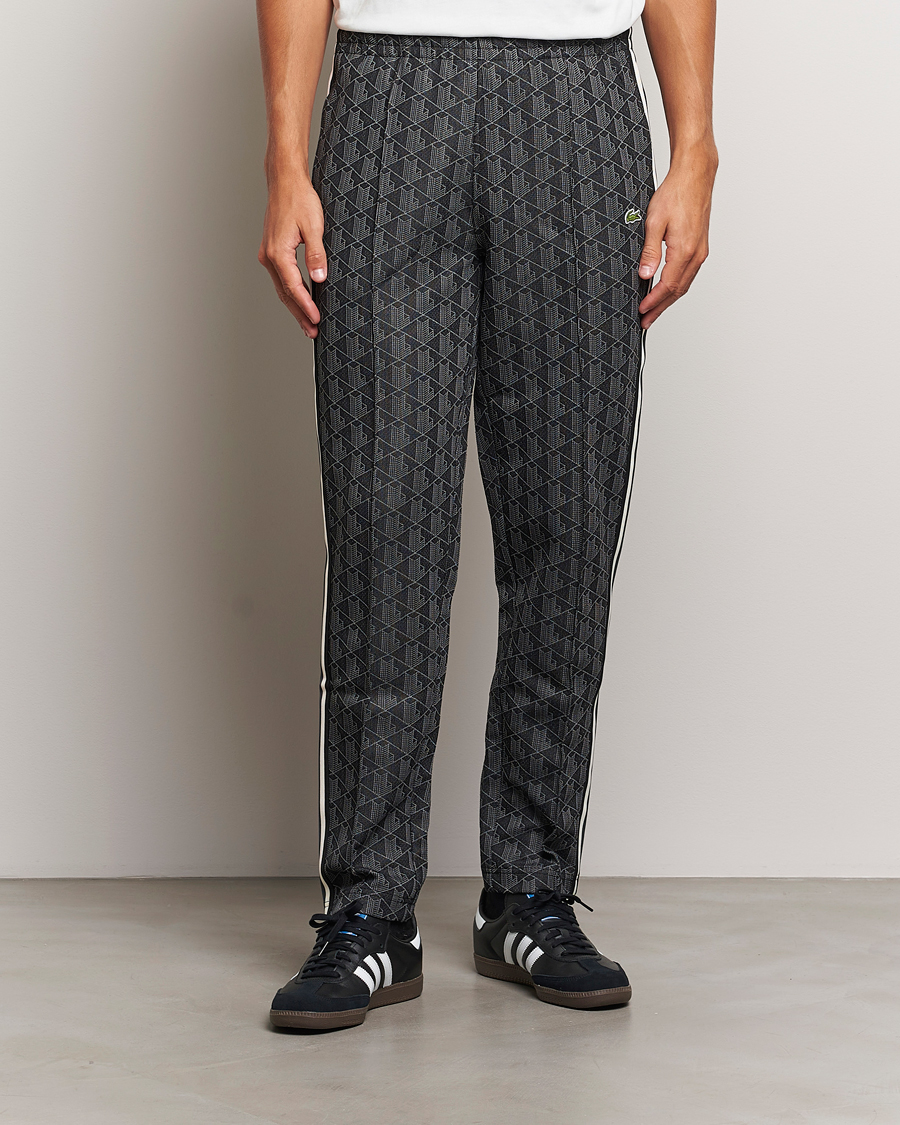 Men | Trousers | Lacoste | Monogram Track Pants Black/Graphite