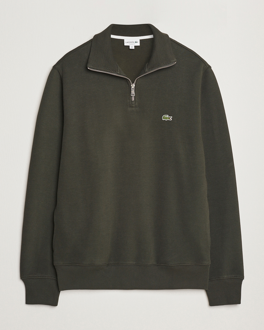 Men | Sweaters & Knitwear | Lacoste | Rib Interlock Half Zip Sapwood