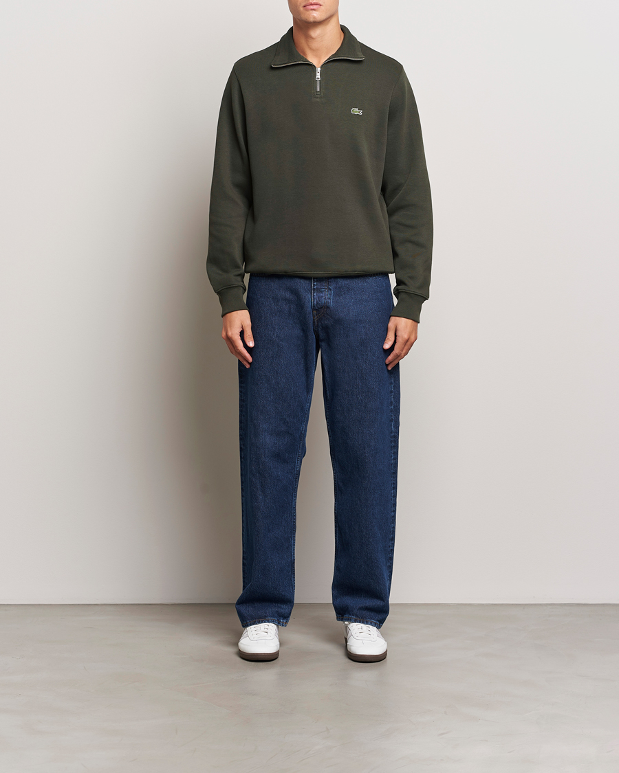 Men | Sweaters & Knitwear | Lacoste | Rib Interlock Half Zip Sapwood