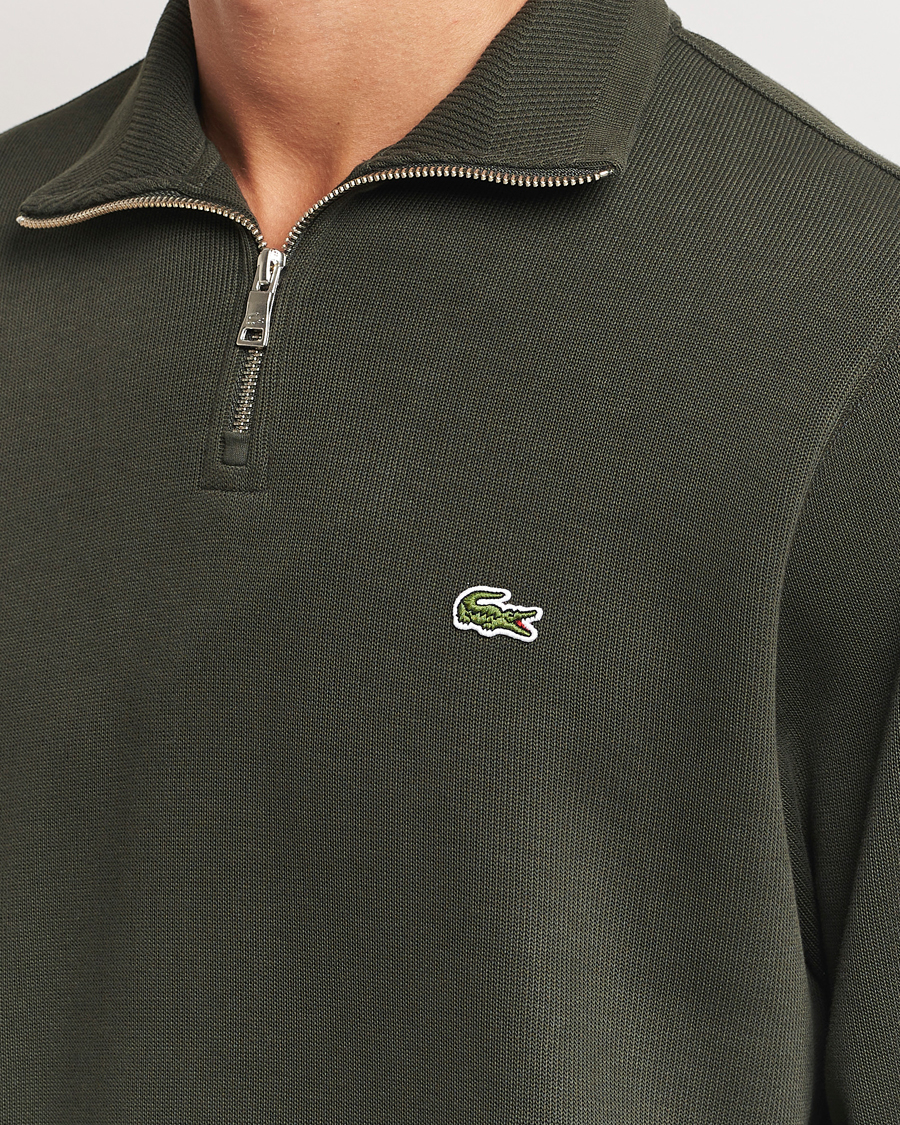 Men | Sweaters & Knitwear | Lacoste | Rib Interlock Half Zip Sapwood
