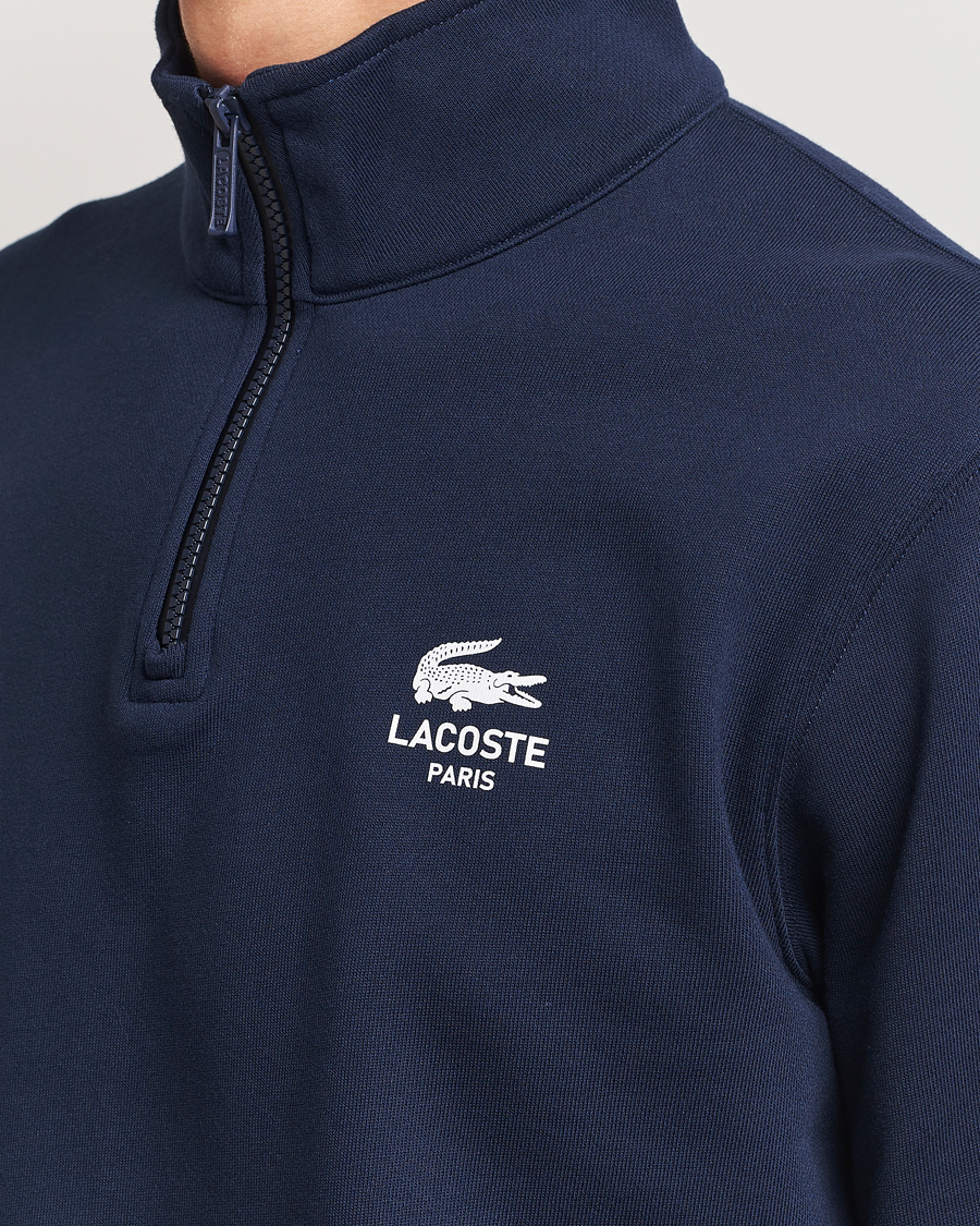 Men | Sweaters & Knitwear | Lacoste | Paris Half Zip Sweatshirt Navy