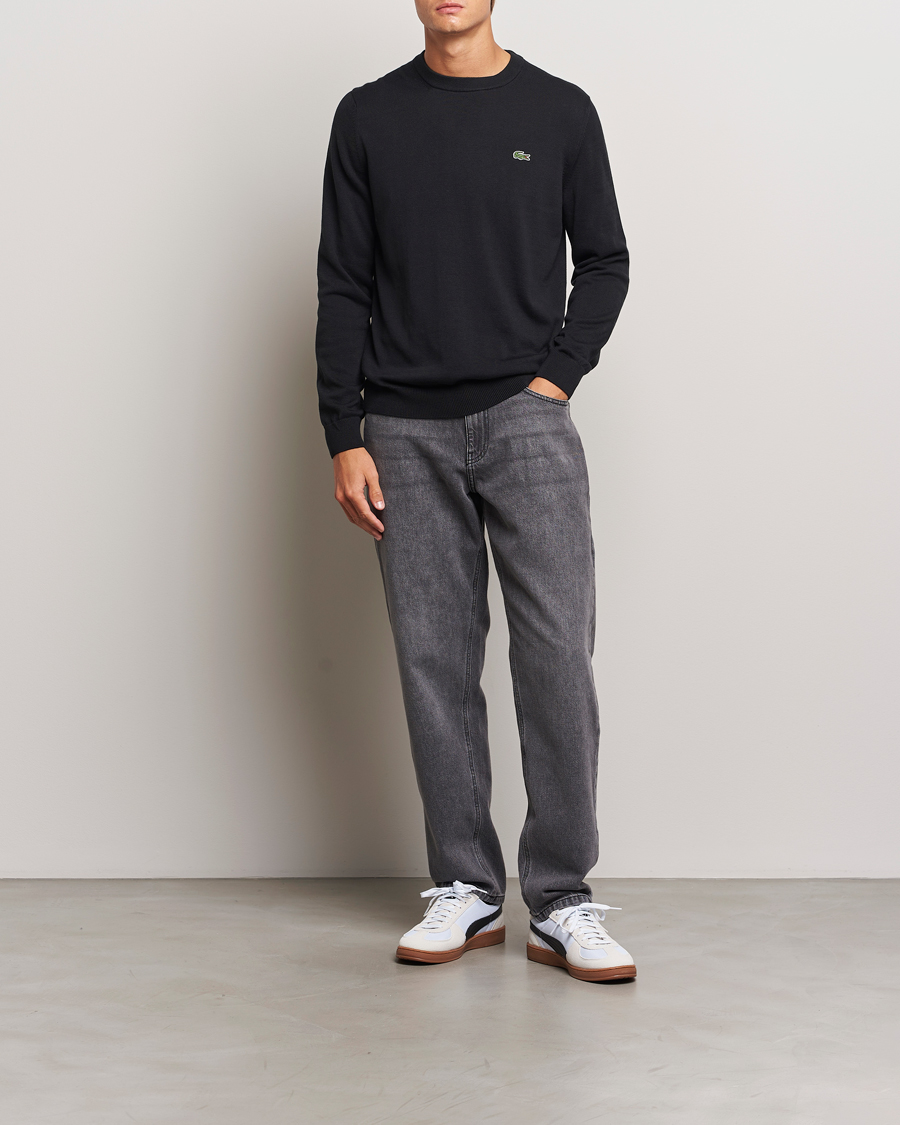 Men | Sweaters & Knitwear | Lacoste | Cotton Knitted Sweater Black