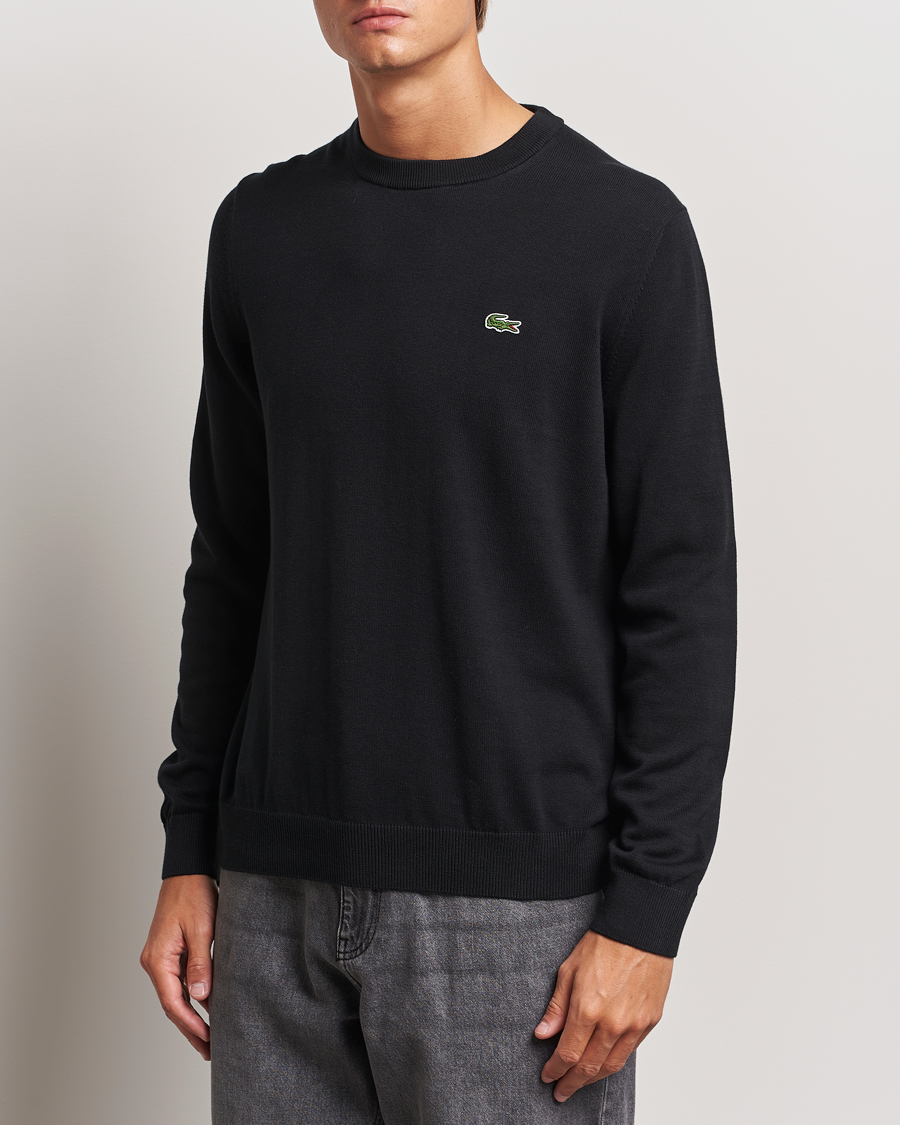 Men | Sweaters & Knitwear | Lacoste | Cotton Knitted Sweater Black