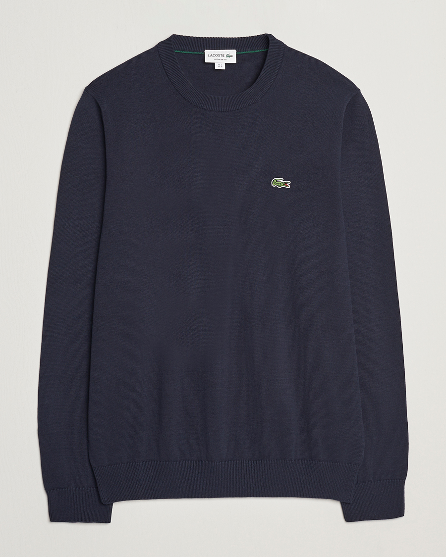 Men | Sweaters & Knitwear | Lacoste | Cotton Knitted Sweater Navy Blue