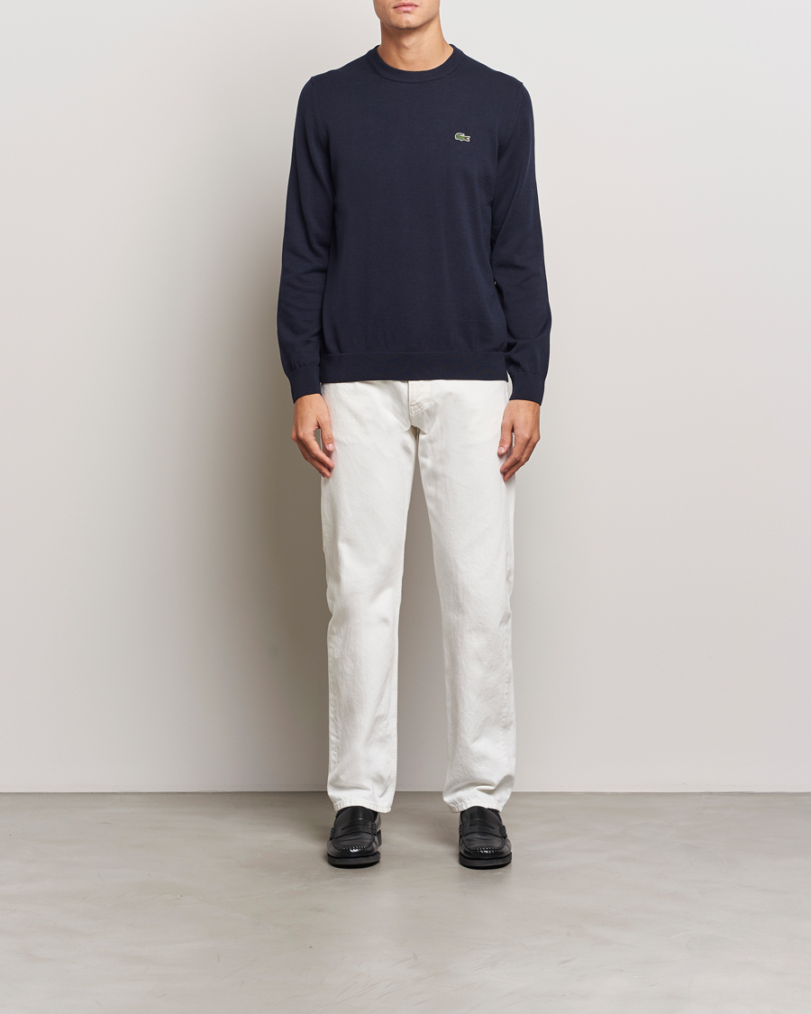 Men | Sweaters & Knitwear | Lacoste | Cotton Knitted Sweater Navy Blue