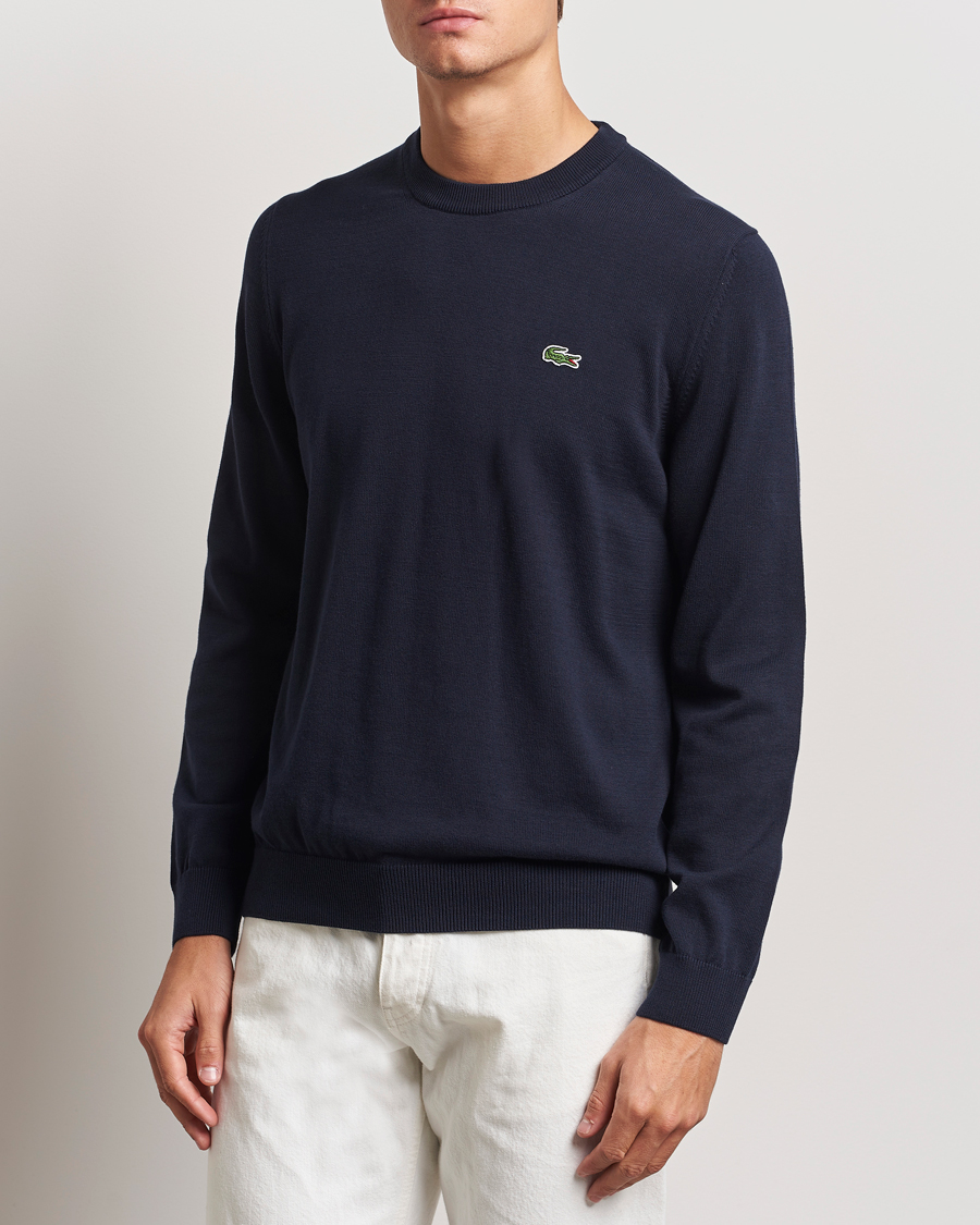 Men | Sweaters & Knitwear | Lacoste | Cotton Knitted Sweater Navy Blue
