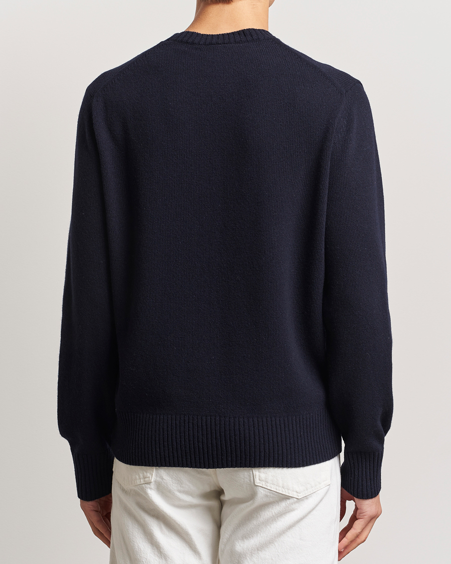 Men | Sweaters & Knitwear | Lacoste | Carded Wool Crew Neck Navy