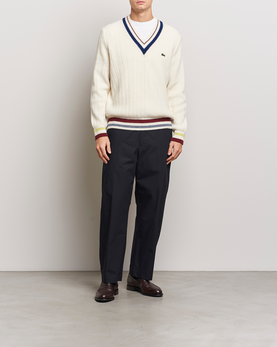 Men | Sweaters & Knitwear | Lacoste | Retro Tennis Wool V-Neck Lapland