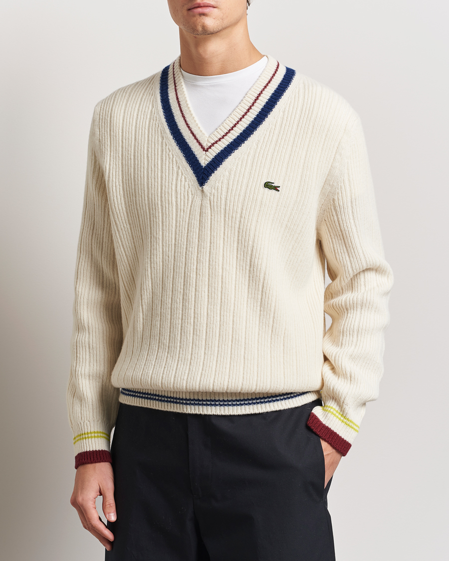 Men | Sweaters & Knitwear | Lacoste | Retro Tennis Wool V-Neck Lapland