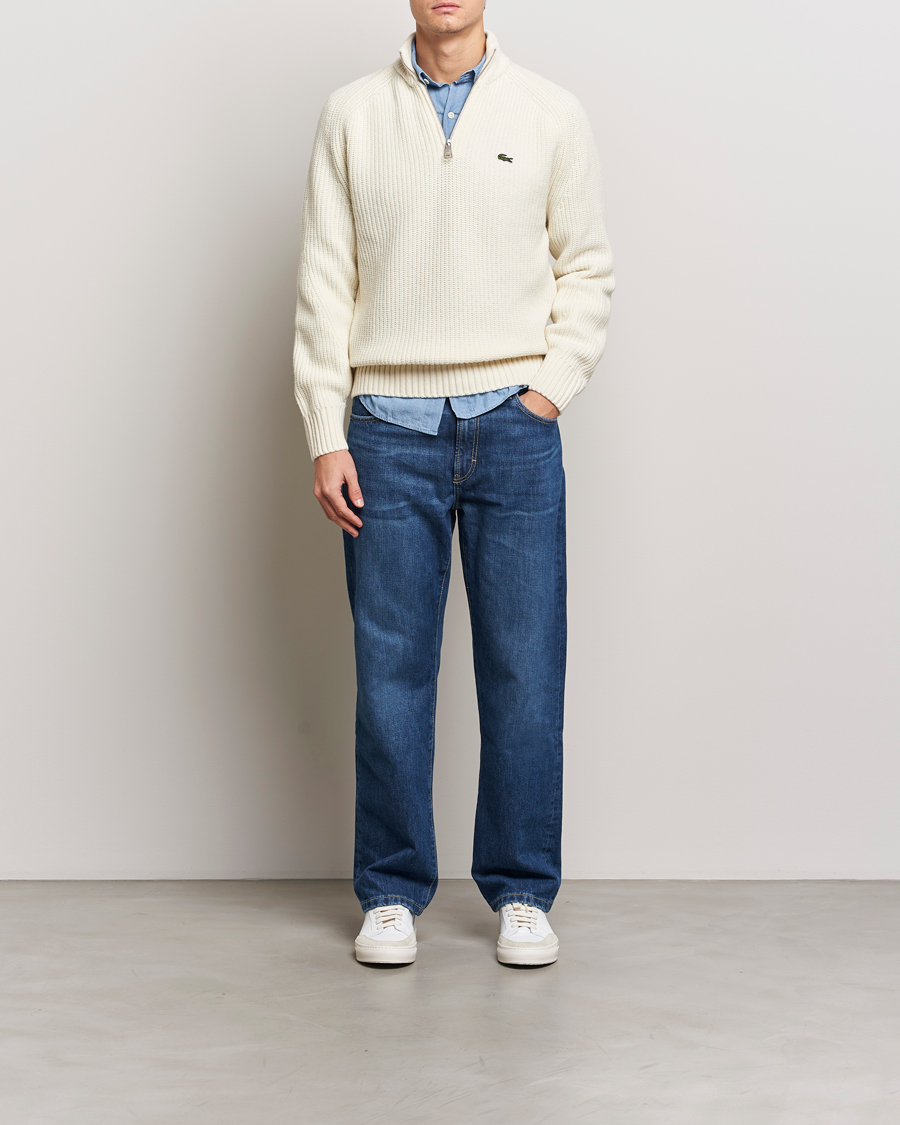 Men | Sweaters & Knitwear | Lacoste | Heavy Knitted Wool Half Zip Lapland