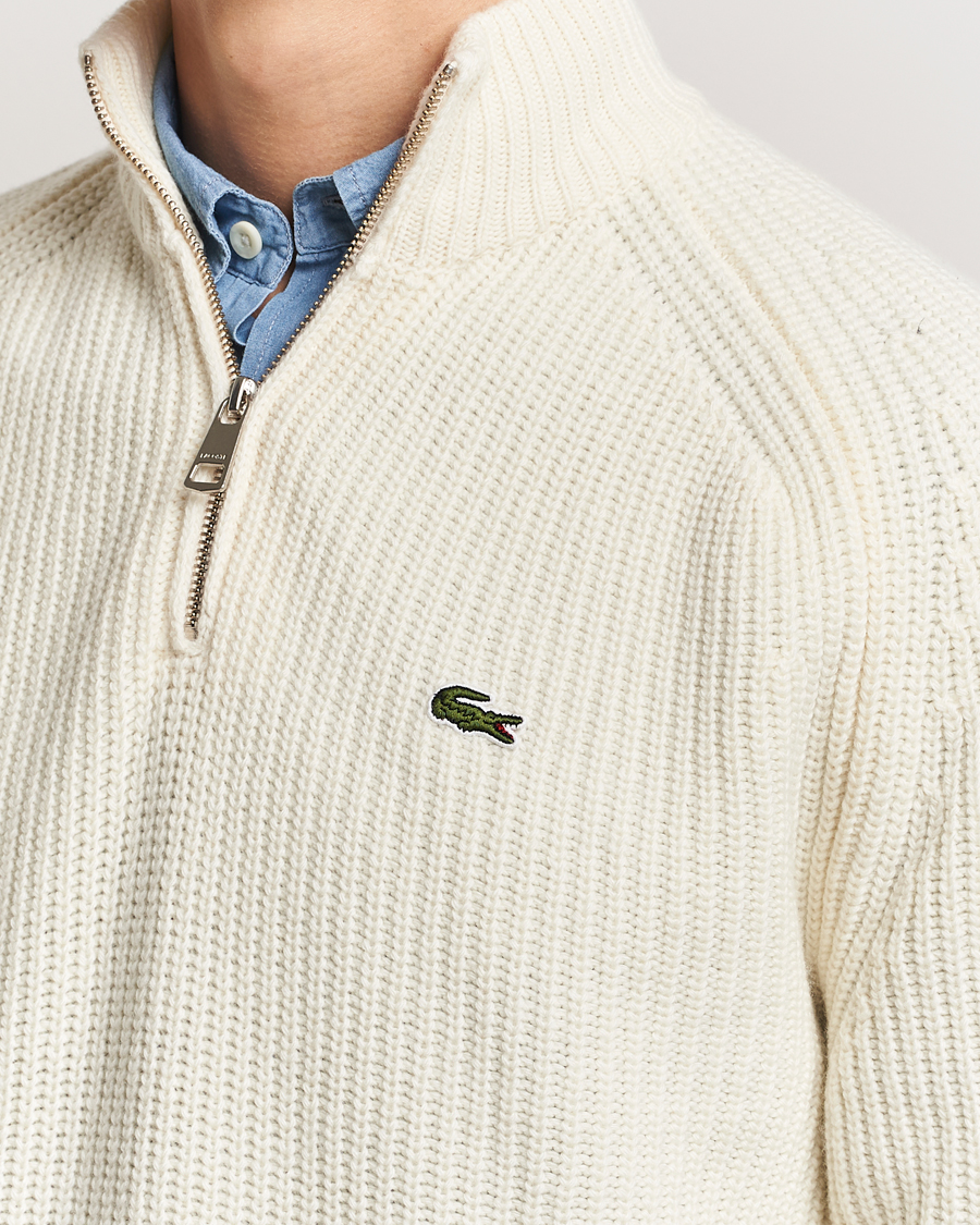 Men | Sweaters & Knitwear | Lacoste | Heavy Knitted Wool Half Zip Lapland