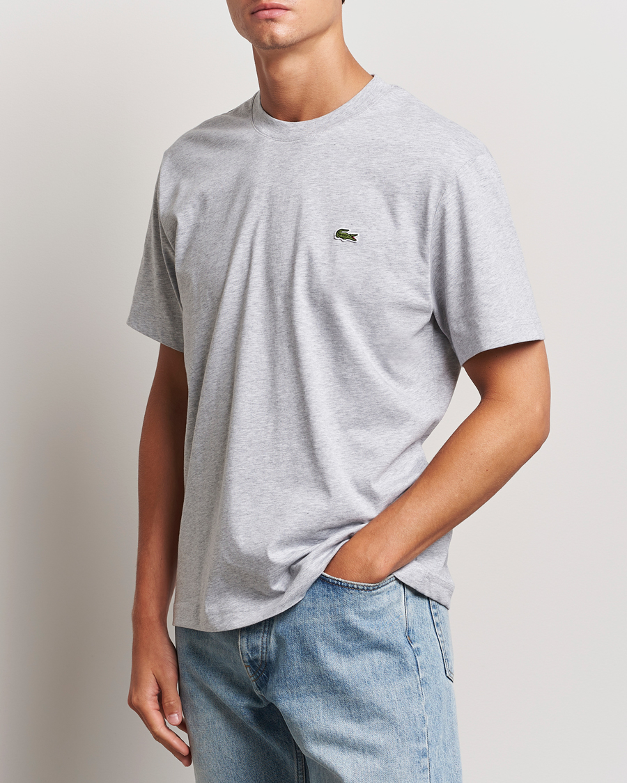 Men | T-Shirts | Lacoste | Crew Neck T-Shirt Silver Chine