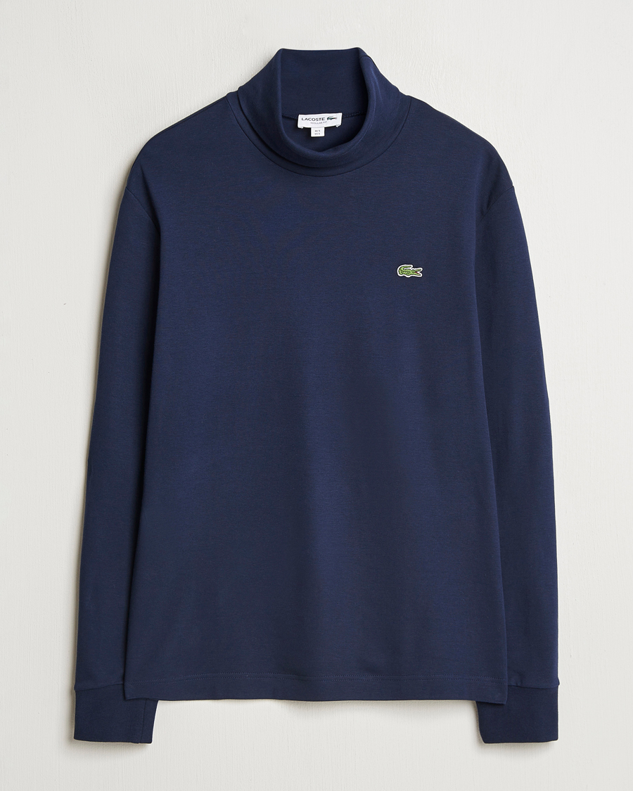 Men | Sweaters & Knitwear | Lacoste | Interlock Cotton Rollneck Navy