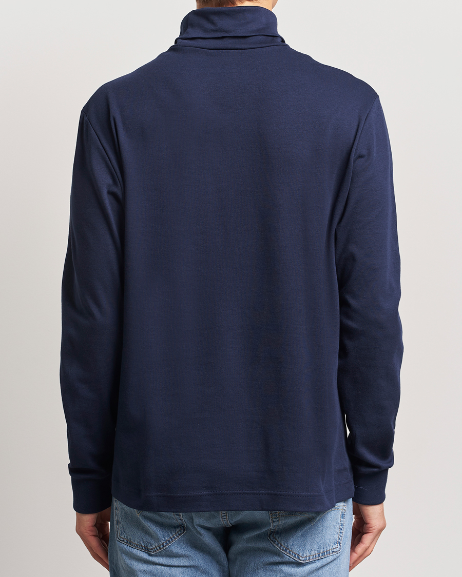 Men | Sweaters & Knitwear | Lacoste | Interlock Cotton Rollneck Navy