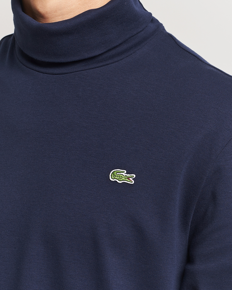 Men | Sweaters & Knitwear | Lacoste | Interlock Cotton Rollneck Navy