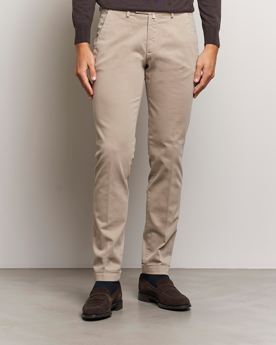 Men | Trousers | Briglia 1949 | Slim Fit Cotton Stretch Chino Beige