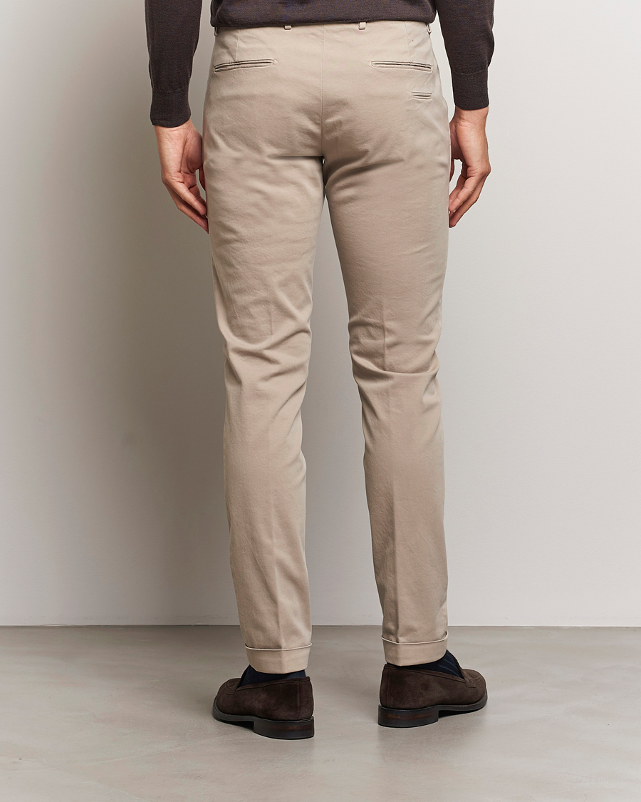 Men | Trousers | Briglia 1949 | Slim Fit Cotton Stretch Chino Beige