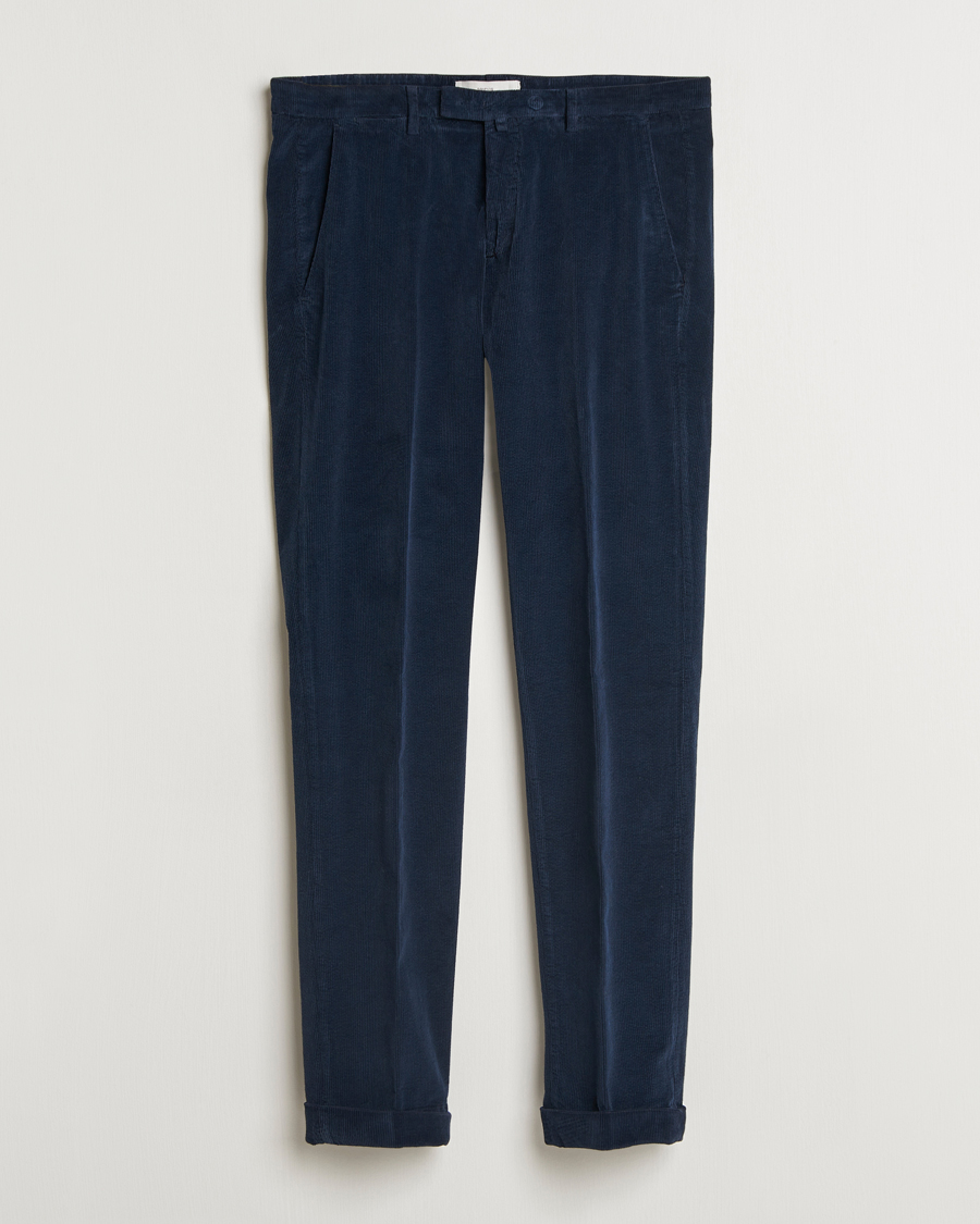 Men | Trousers | Briglia 1949 | Slim Fit Corduroy Trousers Navy