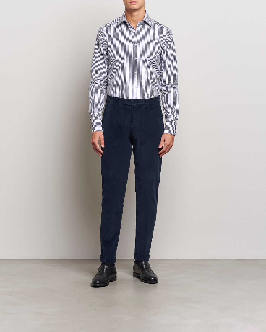 Men | Trousers | Briglia 1949 | Slim Fit Corduroy Trousers Navy