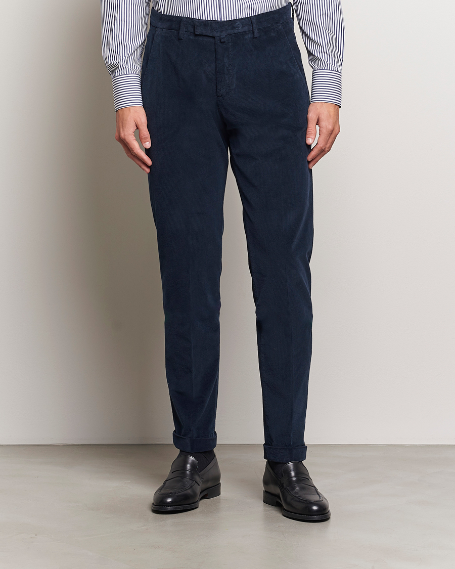 Men | Trousers | Briglia 1949 | Slim Fit Corduroy Trousers Navy
