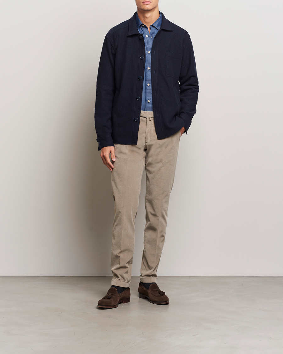Men | Trousers | Briglia 1949 | Slim Fit Corduroy Trousers Beige