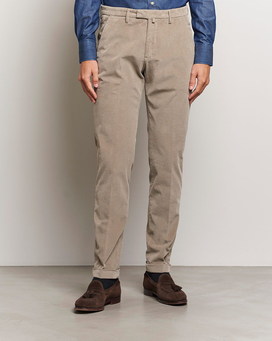 Men | Trousers | Briglia 1949 | Slim Fit Corduroy Trousers Beige