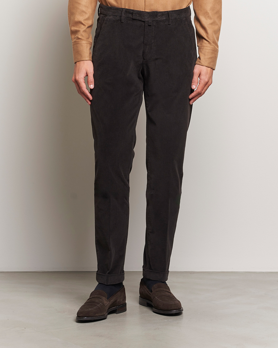 Men | Trousers | Briglia 1949 | Slim Fit Corduroy Trousers Dark Brown
