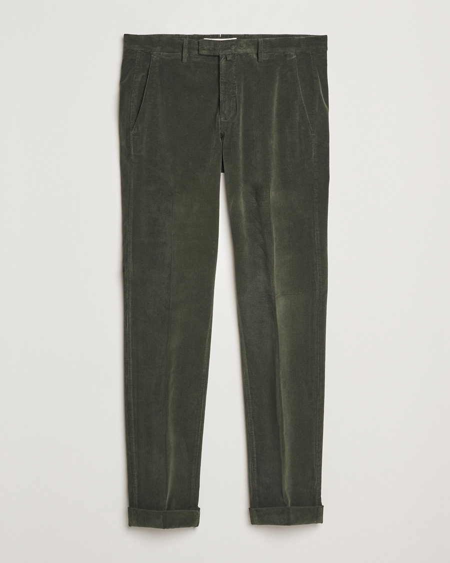 Men | Trousers | Briglia 1949 | Slim Fit Corduroy Trousers Dark Green