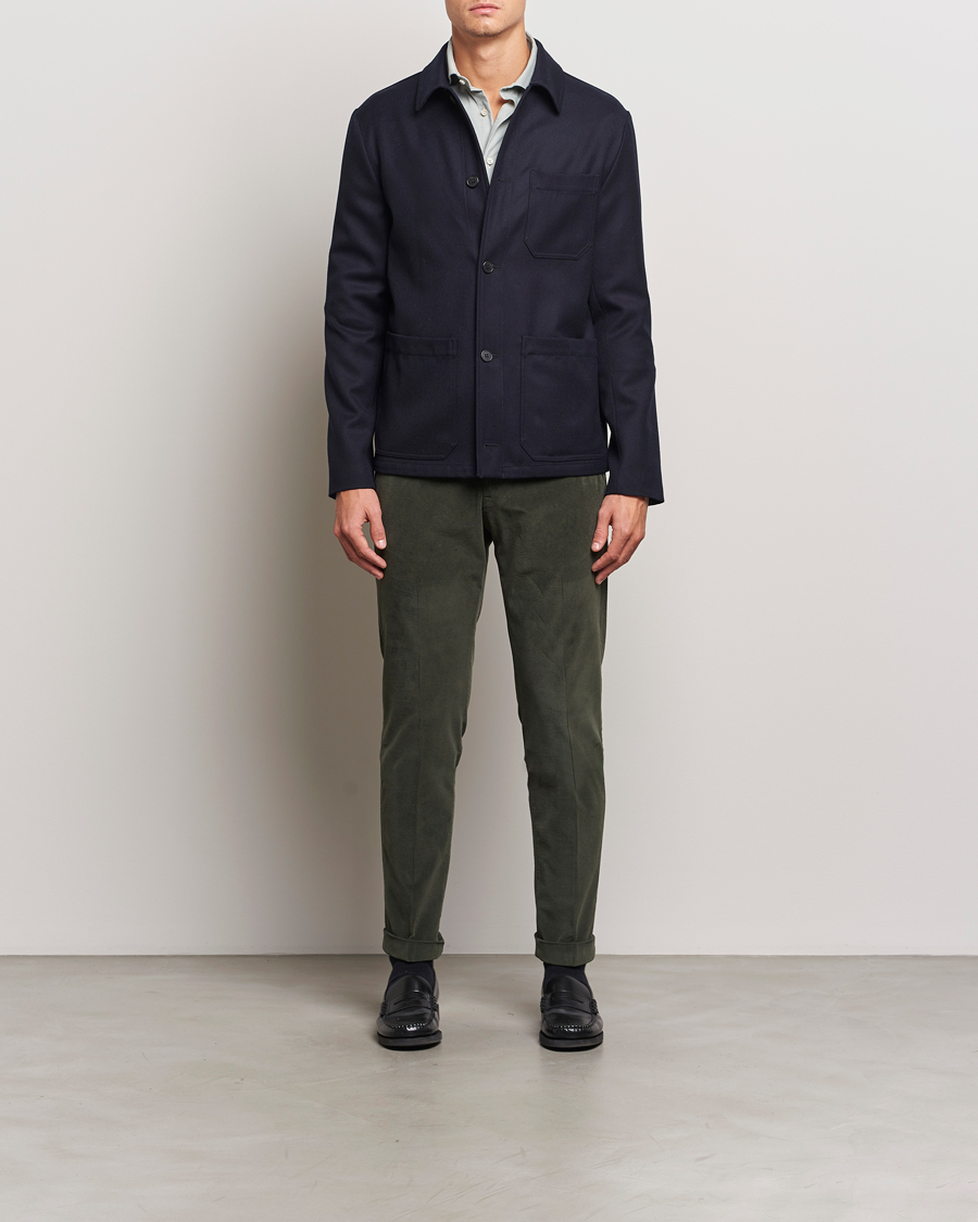 Men | Trousers | Briglia 1949 | Slim Fit Corduroy Trousers Dark Green