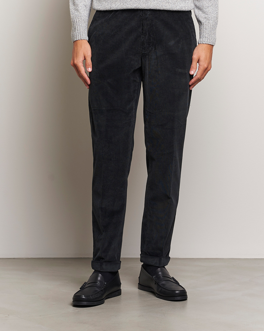 Men | Trousers | Briglia 1949 | Easy Fit Corduroy Trousers Black