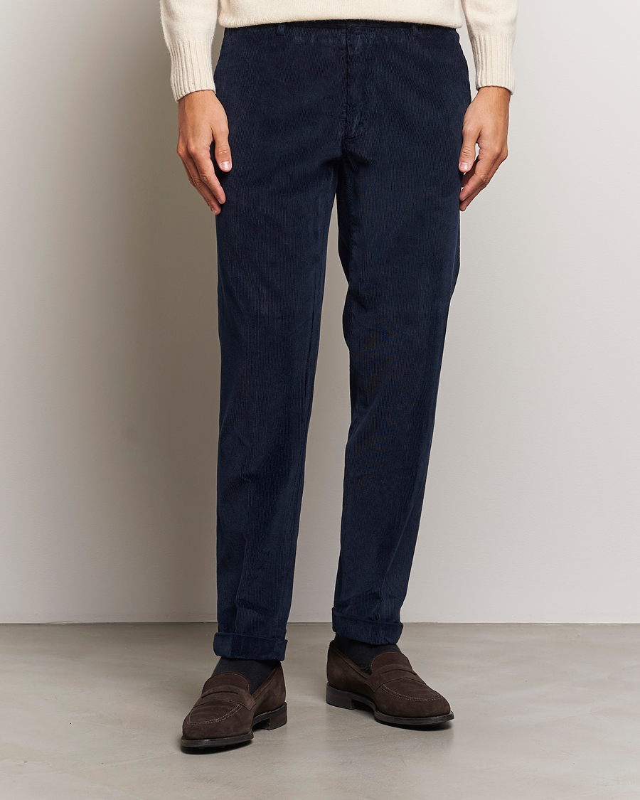Men | Trousers | Briglia 1949 | Easy Fit Corduroy Trousers Navy