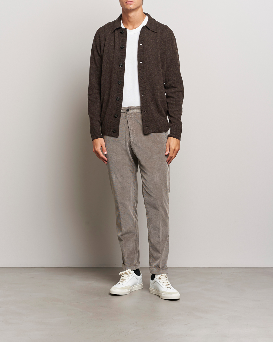 Men | Trousers | Briglia 1949 | Easy Fit Corduroy Trousers Taupe