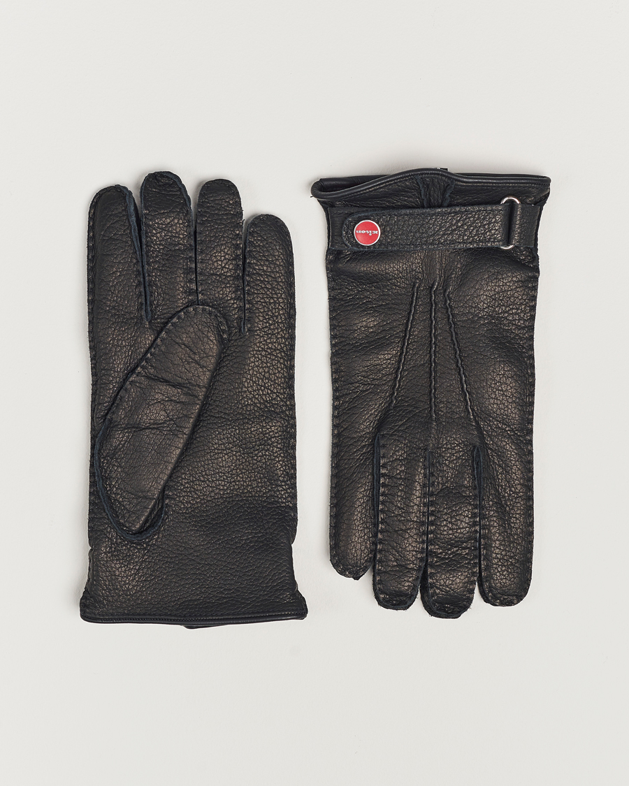 Men | Kiton Grain Leather Gloves Black | Kiton | Grain Leather Gloves Black