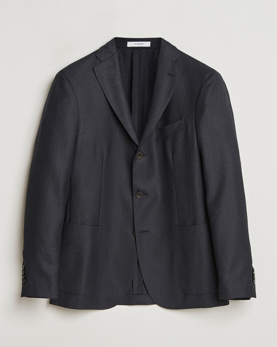 Men | Blazers | Boglioli | K Jacket Wool Hopsack Blazer Charcoal
