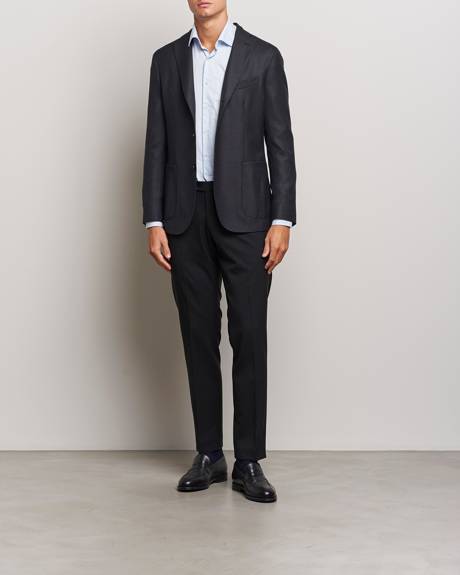 Men | Blazers | Boglioli | K Jacket Wool Hopsack Blazer Charcoal