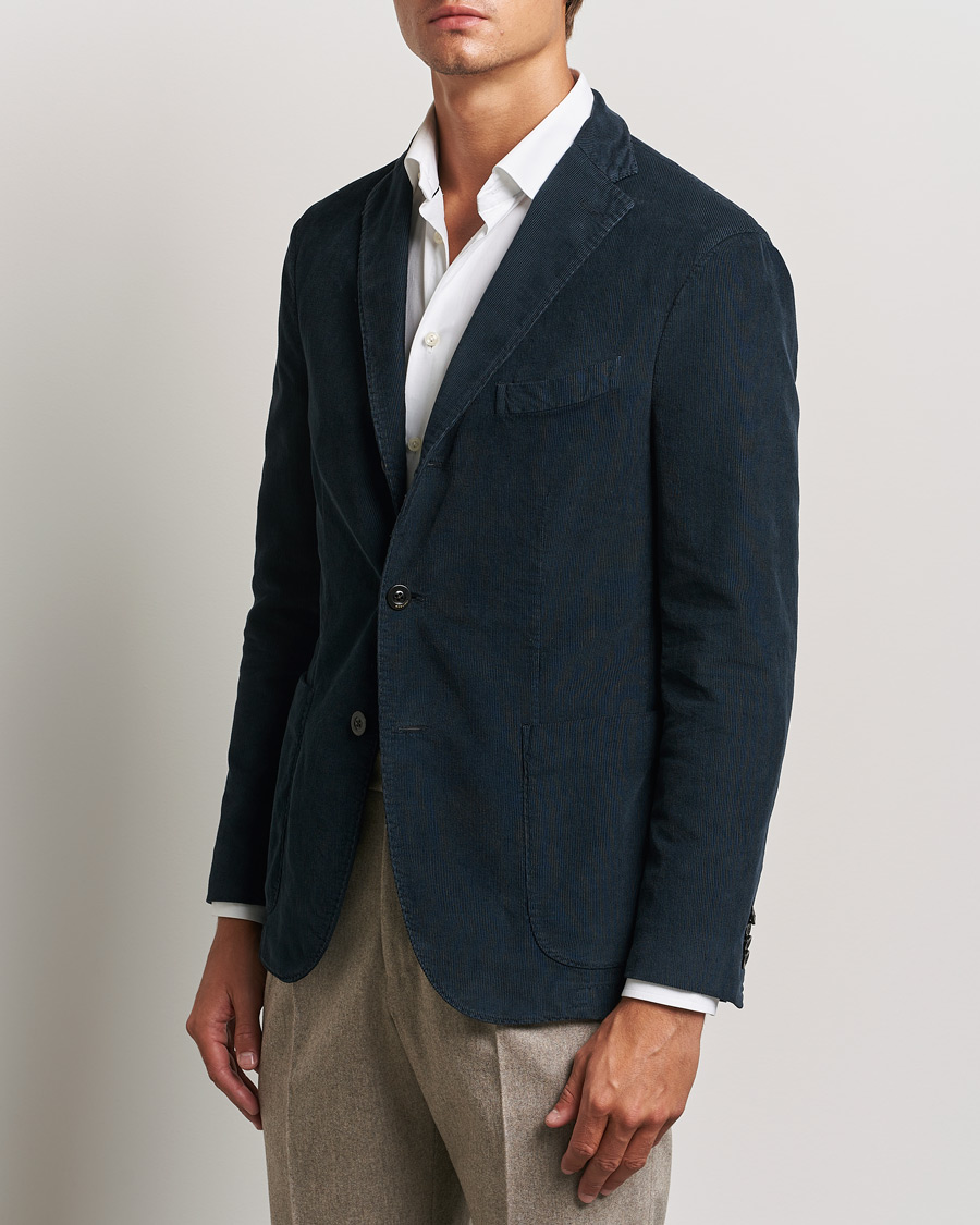 Men | Blazers | Boglioli | K Jacket Corduroy Blazer Navy