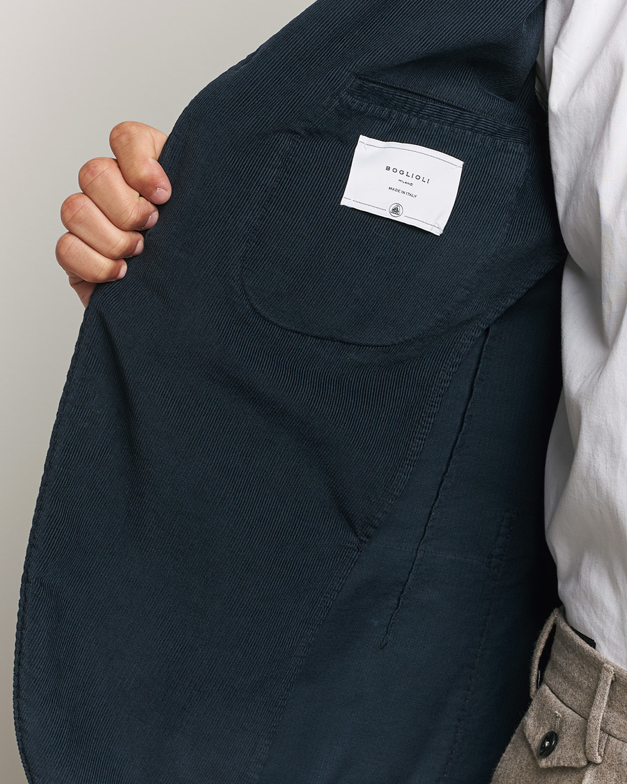Men | Blazers | Boglioli | K Jacket Corduroy Blazer Navy