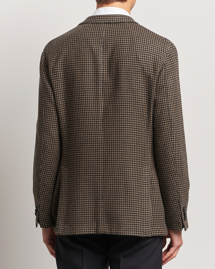 Men | Blazers | Boglioli | K Jacket Houndstooth Wool Blazer Brown
