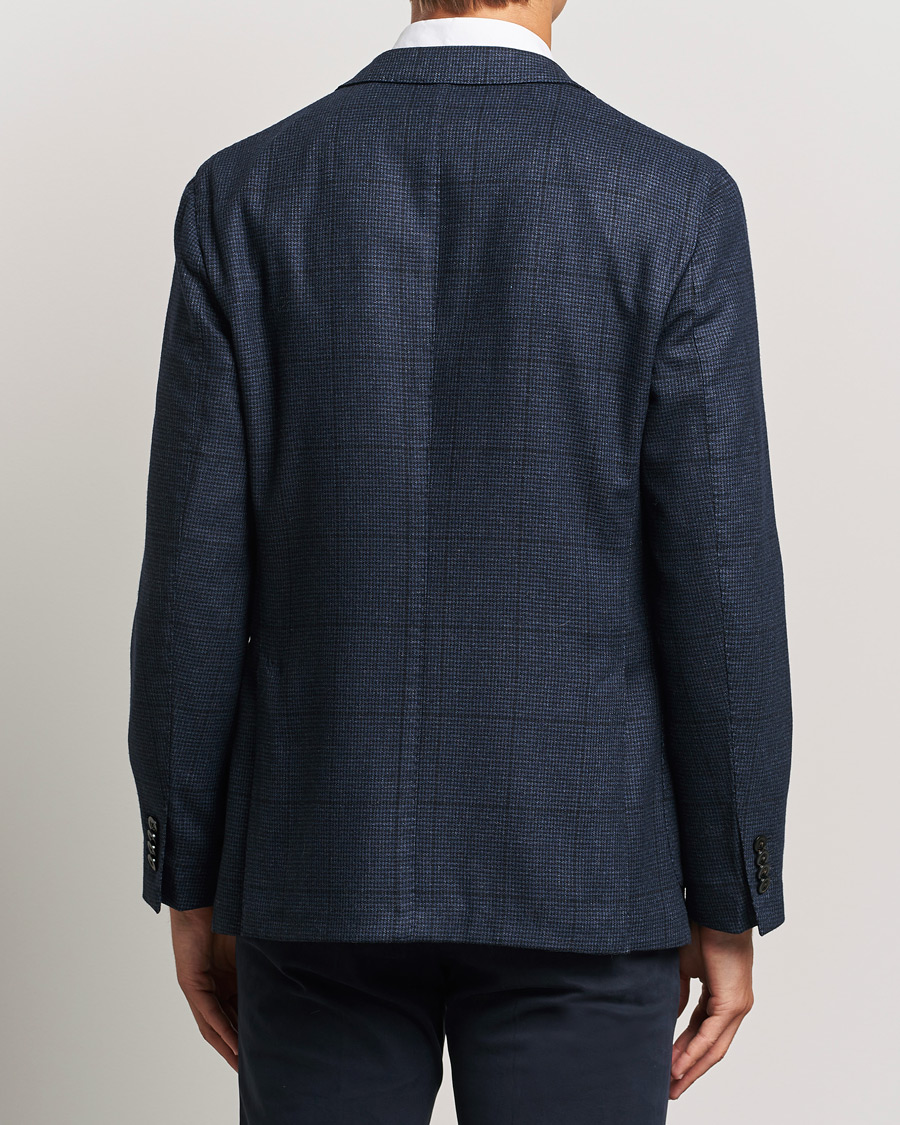 Men | Blazers | Boglioli | K Jacket Overcheck Wool Blazer Navy
