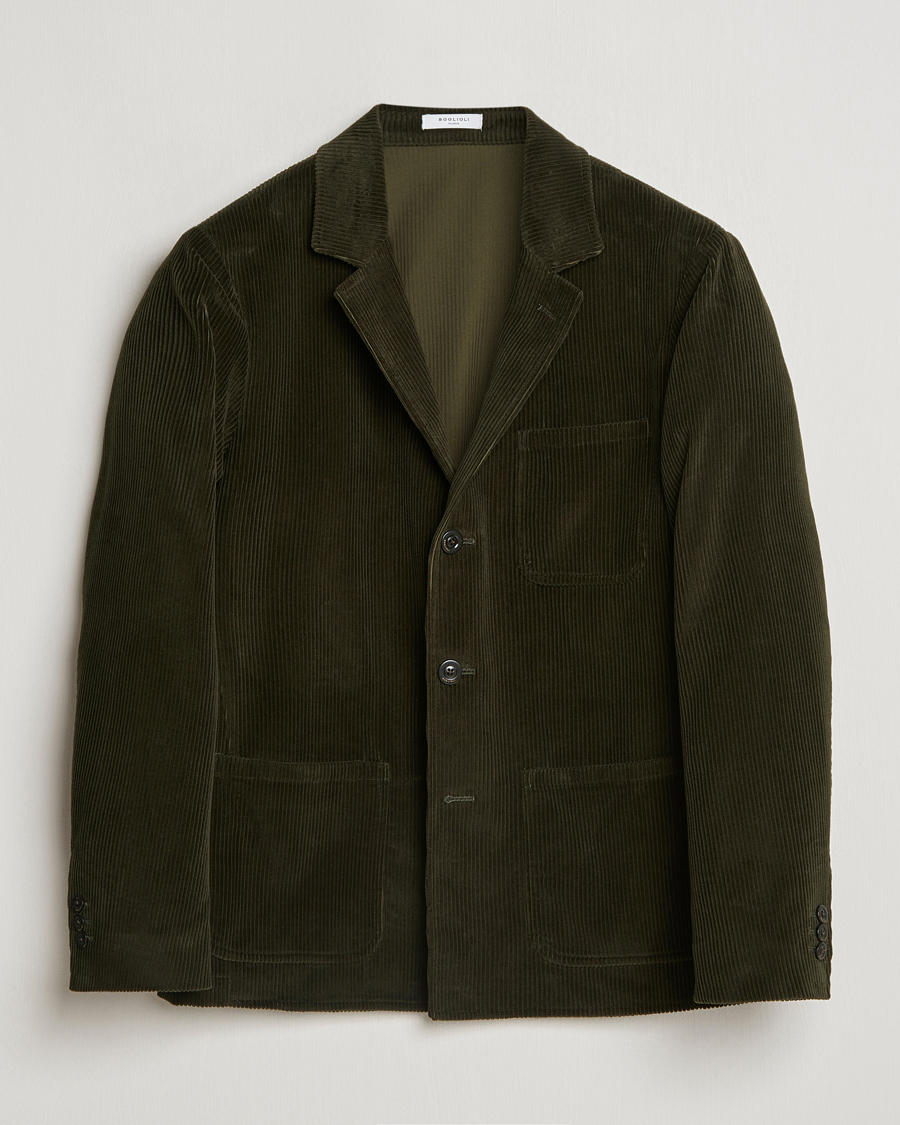 Men | Blazers | Boglioli | Wale Corduroy Painter Jacket Dark Green