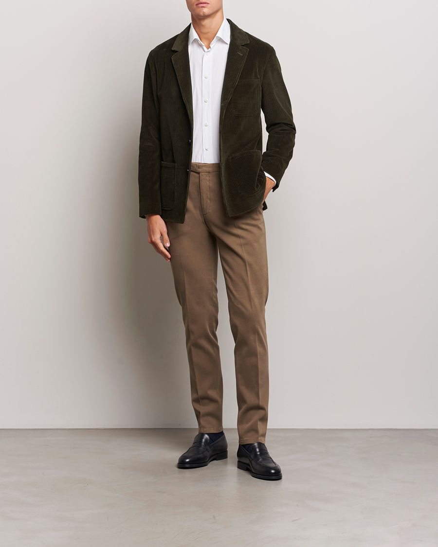 Men | Blazers | Boglioli | Wale Corduroy Painter Jacket Dark Green