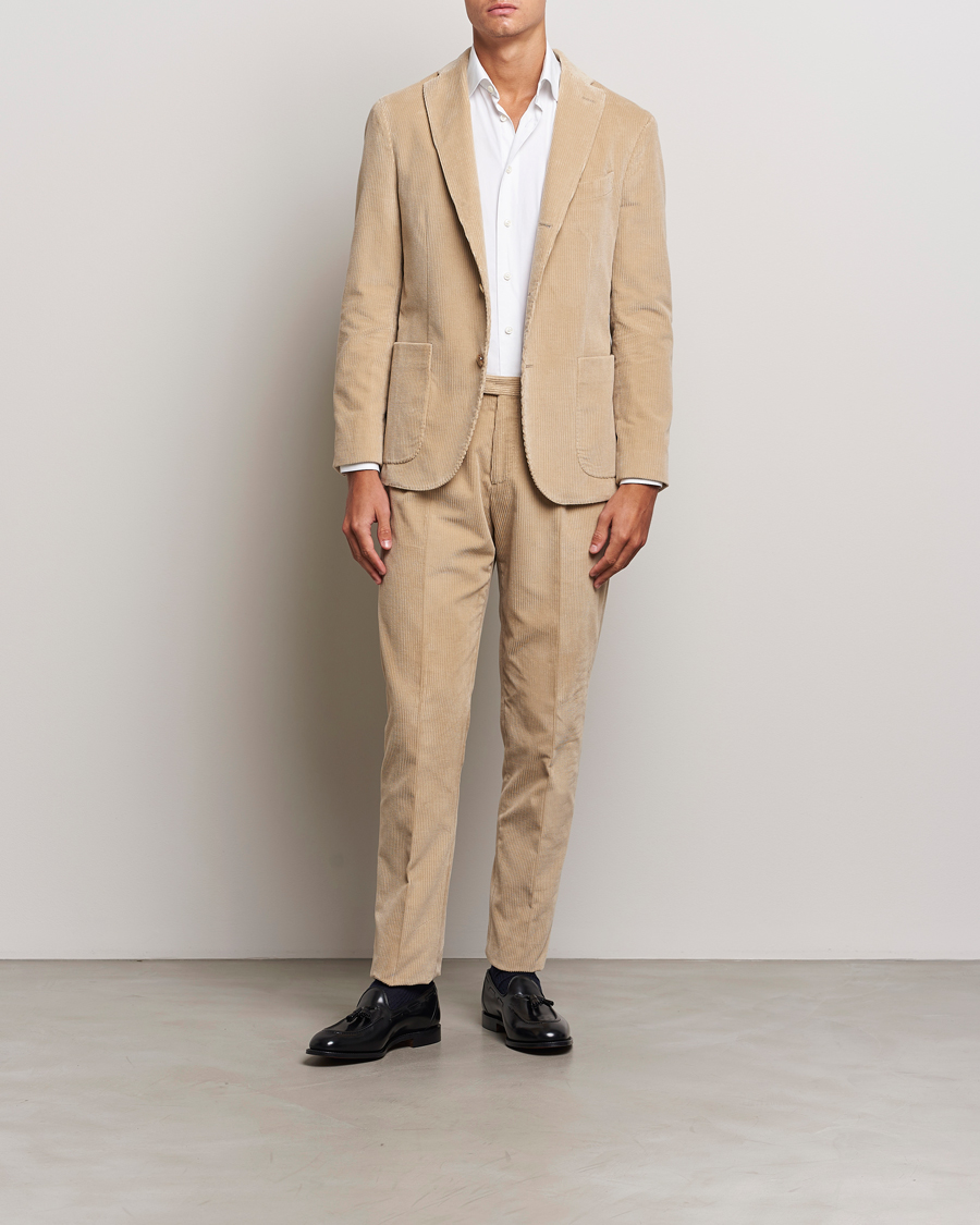 Men | Suits | Boglioli | K Jacket Wale Corduroy Suit Beige