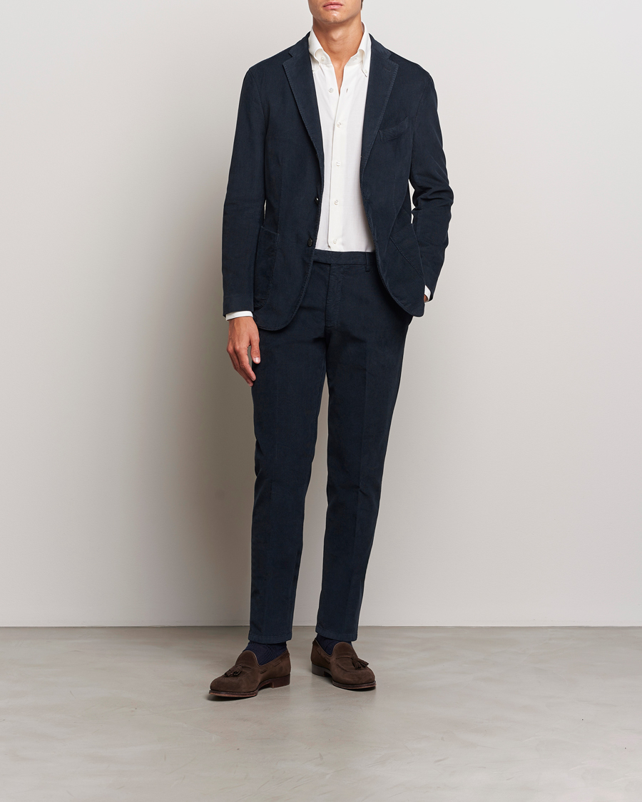 Men | Suits | Boglioli | K Jacket Baby Corduroy Suit Navy