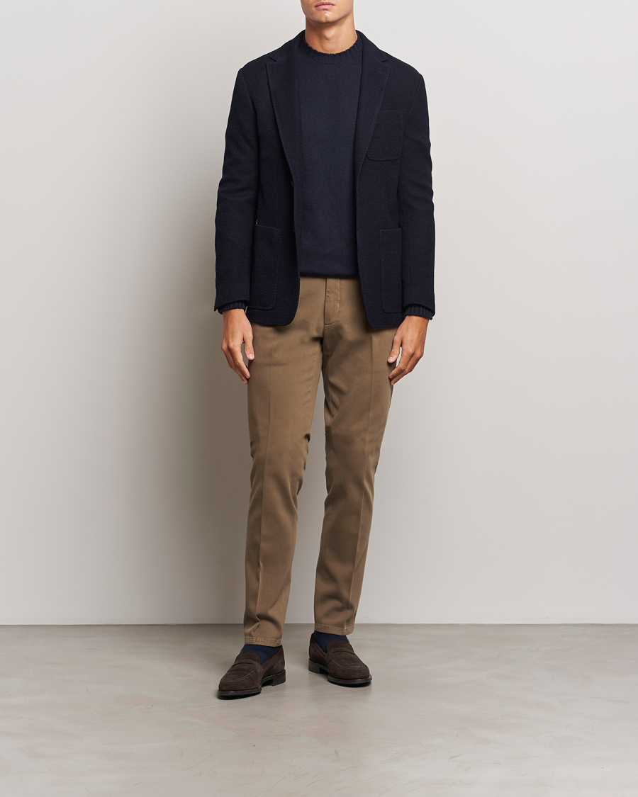 Men | Trousers | Boglioli | Cotton Twill Trousers Brown