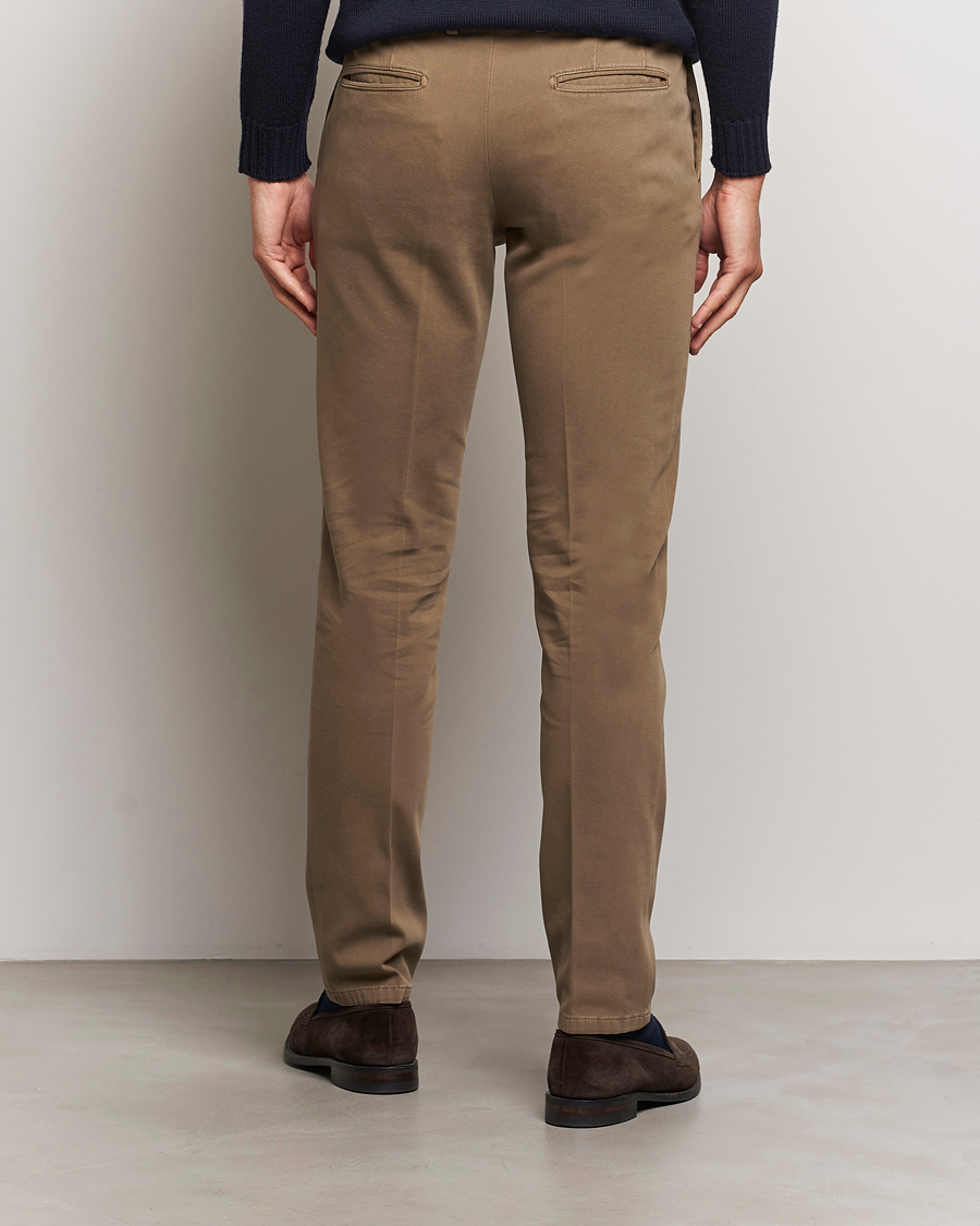 Men | Trousers | Boglioli | Cotton Twill Trousers Brown
